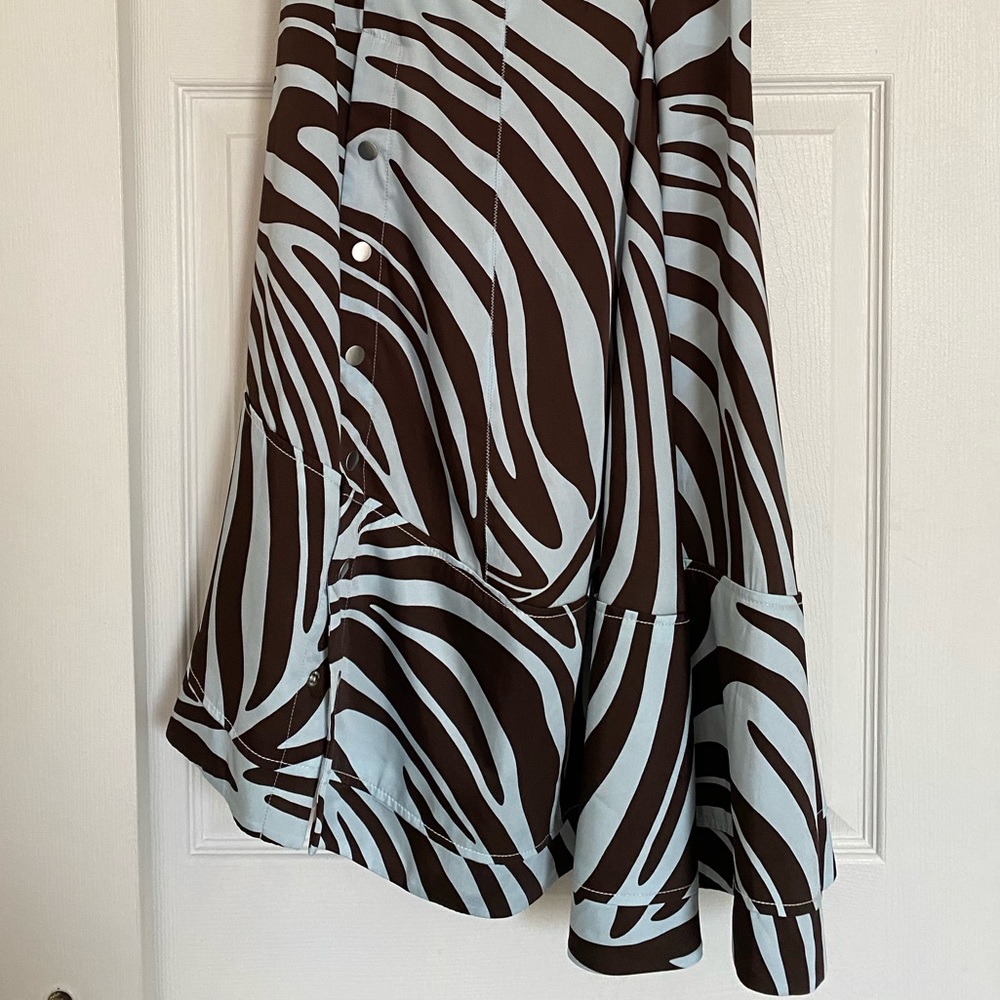 3.1 Phillip Lim Zebra Pleated Skirt with Snaps - Picture 7 of 14